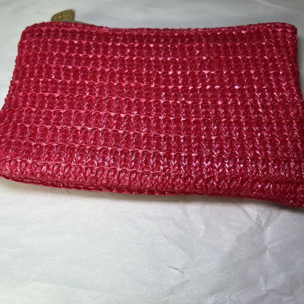 IPSY March 2025 Glam Makeup Bag Only, Hot Pink With Gold Strawberry Zipper‎